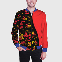 Бомбер мужской Хохлома Русская роспись, цвет: 3D-синий — фото 2