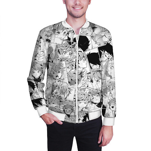 Мужской бомбер Обещанный Неверленд pattern / 3D-Белый – фото 3