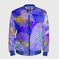 Бомбер мужской Fashion flowers pattern, цвет: 3D-синий