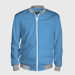 Бомбер мужской Вязаный узор голубого цвета, цвет: 3D-меланж