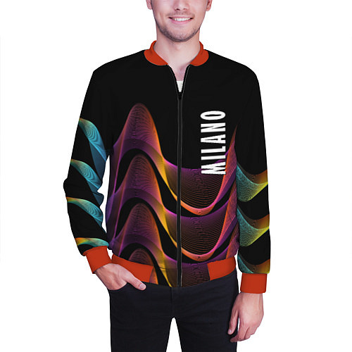 Мужской бомбер Fashion pattern Neon Milano / 3D-Красный – фото 3