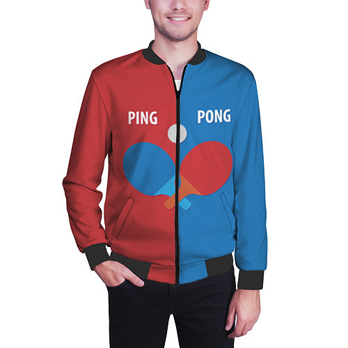 Мужской бомбер PING PONG теннис / 3D-Черный – фото 3