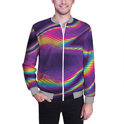 Бомбер мужской Neon fashion pattern Wave, цвет: 3D-меланж — фото 2