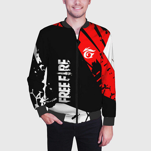 Мужской бомбер FREE FIRE ФРИ ФАЕР / 3D-Черный – фото 3