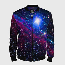 Бомбер мужской Открытый космос Star Neon, цвет: 3D-черный