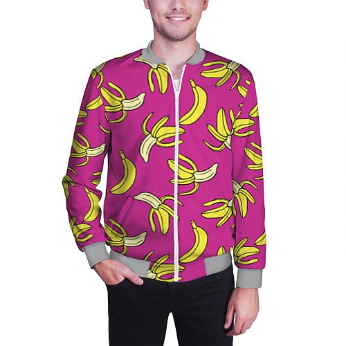 Мужской бомбер Banana pattern Summer Color / 3D-Меланж – фото 3