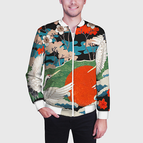 Мужской бомбер Воспоминания об Японии / 3D-Белый – фото 3