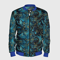 Бомбер мужской Blue Abstract Узоры, цвет: 3D-синий