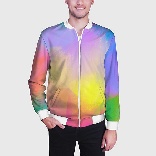 Мужской бомбер Красочный неон / 3D-Белый – фото 3