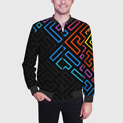 Бомбер мужской НЕОНОВЫЕ ФИГУРЫ НЕОН, цвет: 3D-черный — фото 2