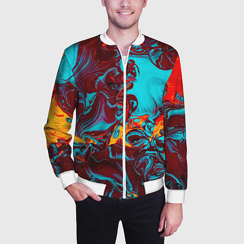 Мужской бомбер Каляка-маляка / 3D-Белый – фото 3