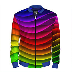 Мужской бомбер Color line neon pattern Abstraction Summer 2023