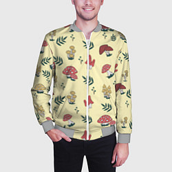 Бомбер мужской Mushroom, грибы- грибочки, цвет: 3D-меланж — фото 2