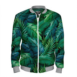 Мужской бомбер Green plants pattern