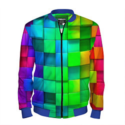 Мужской бомбер РАЗНОЦВЕТНЫЕ КУБИКИ MULTICOLORED CUBES