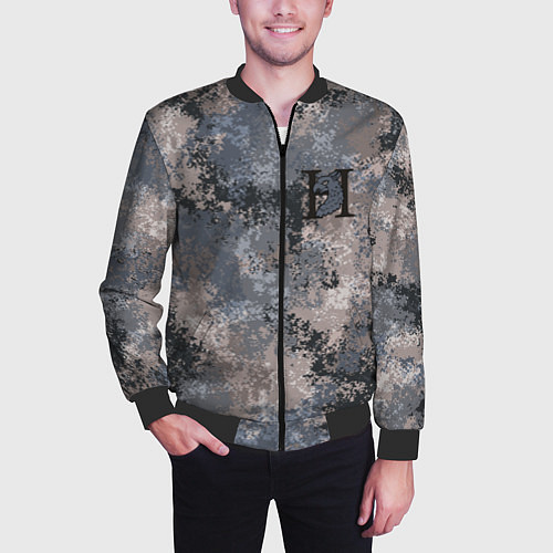 Мужской бомбер Дюна Харконены пустынный камуфляж / 3D-Черный – фото 3