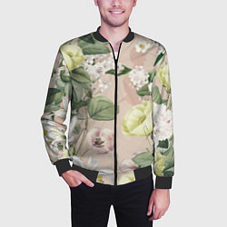 Бомбер мужской Цветы Свадебный Букет, цвет: 3D-черный — фото 2