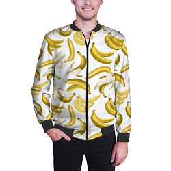 Бомбер мужской Кругом бананы, цвет: 3D-черный — фото 2