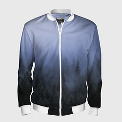 Бомбер мужской Лес в ночи, цвет: 3D-белый