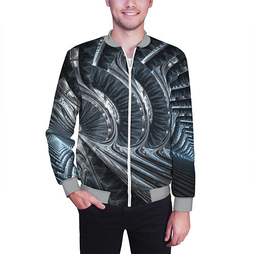 Мужской бомбер Фрактальный абстрактный паттерн Броня Fractal Abst / 3D-Меланж – фото 3