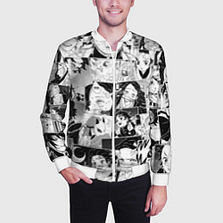 Бомбер мужской Клинок рассекающий демонов паттерн, цвет: 3D-белый — фото 2