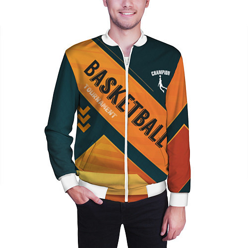 Мужской бомбер Basketball Champion / 3D-Белый – фото 3