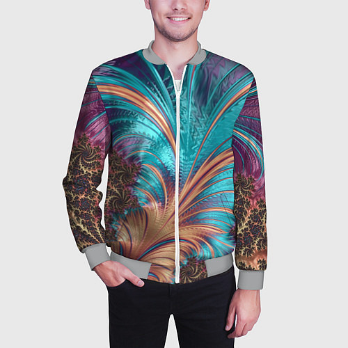 Мужской бомбер Floral composition Цветочная композиция / 3D-Меланж – фото 3