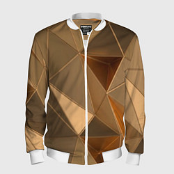 Бомбер мужской Золотые 3D треугольники, цвет: 3D-белый