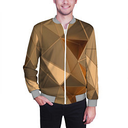 Бомбер мужской Золотые 3D треугольники, цвет: 3D-меланж — фото 2