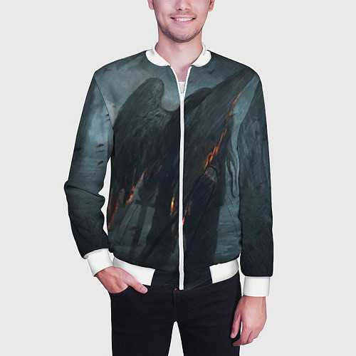 Мужской бомбер Leos Падший Ангел Одиночества / 3D-Белый – фото 3