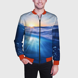 Бомбер мужской Грань между небом и водой, цвет: 3D-красный — фото 2