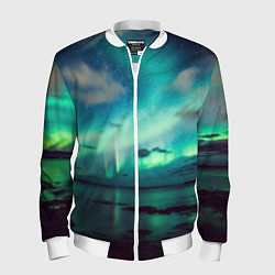 Бомбер мужской Aurora borealis, цвет: 3D-белый