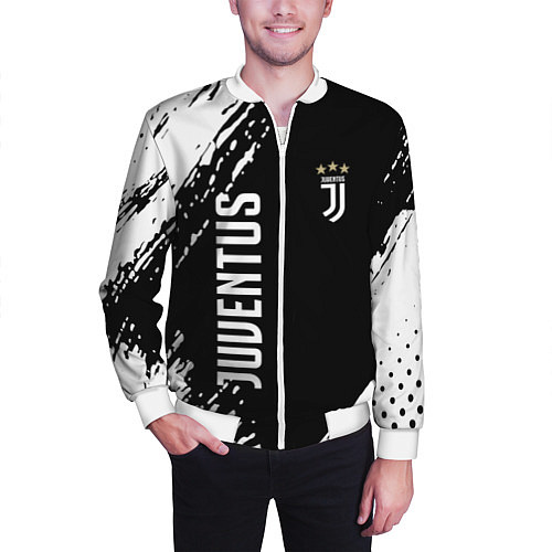 Мужской бомбер Fc juventus фс ювентус / 3D-Белый – фото 3