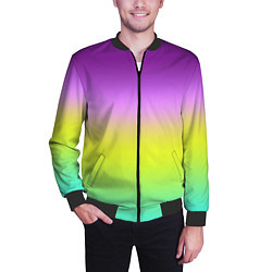 Бомбер мужской Multicolored Ombre gradient, цвет: 3D-черный — фото 2