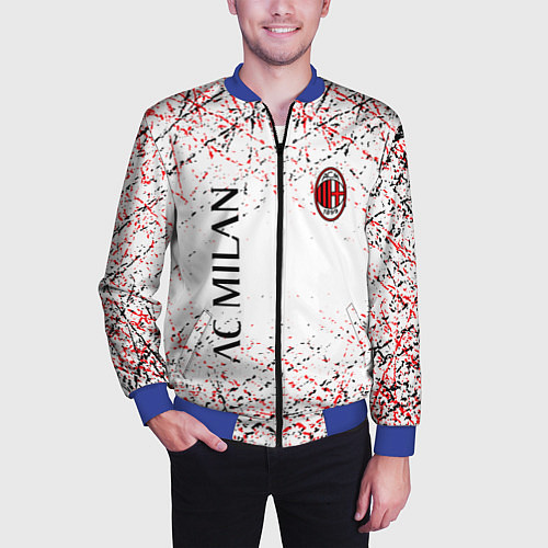 Мужской бомбер Ac milan logo / 3D-Синий – фото 3