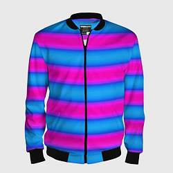 Бомбер мужской Striped pattern яркий неоновый полосатый узор, цвет: 3D-черный