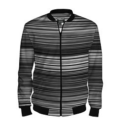 Мужской бомбер Black and white thin stripes Тонкие полосы