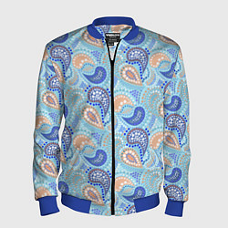 Мужской бомбер Турецкий огурец Turkish cucumber blue pattern