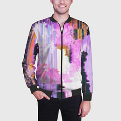 Бомбер мужской Glitch art Fashion trend, цвет: 3D-черный — фото 2