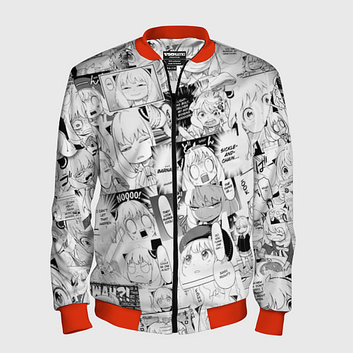 Мужской бомбер Spy Family Heh Семья Шпиона Анечка Фоджер / 3D-Красный – фото 1