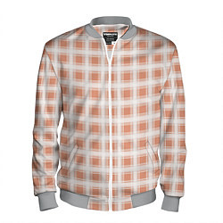 Бомбер мужской Light beige plaid fashionable checkered pattern, цвет: 3D-меланж