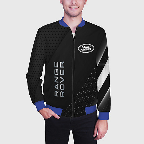 Мужской бомбер Land rover Абстракция / 3D-Синий – фото 3