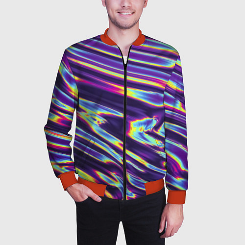 Мужской бомбер Поверхностная Закалка Металла / 3D-Красный – фото 3