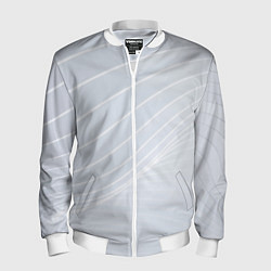 Бомбер мужской Серый фон и белые линии, цвет: 3D-белый
