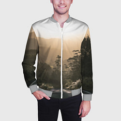 Бомбер мужской Дорога в закaт, цвет: 3D-меланж — фото 2