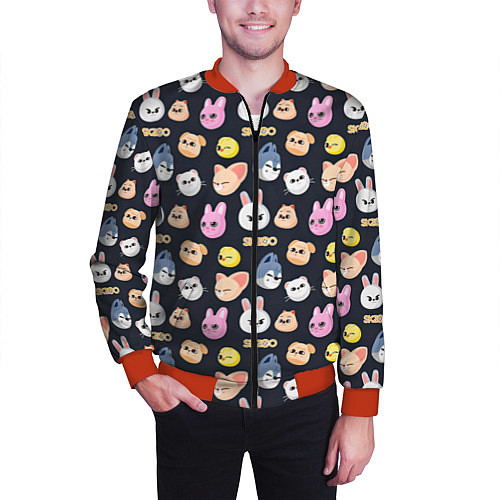 Мужской бомбер Skzoo pattern / 3D-Красный – фото 3