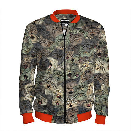 Мужской бомбер Мануловый камуфляж / 3D-Красный – фото 1