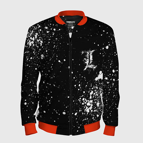 Мужской бомбер Тетрадь смерти брызги / 3D-Красный – фото 1
