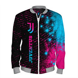 Бомбер мужской Juventus - neon gradient: по-вертикали, цвет: 3D-меланж