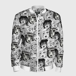 Бомбер мужской Разные девушки Ахегао, цвет: 3D-белый